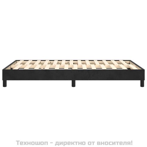 Рамка за легло с пружини, черна, 120x200 см, кадифе