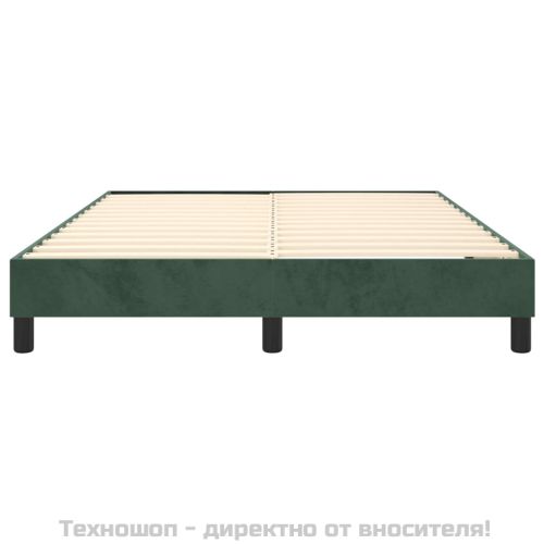 Рамка за легло с пружини, тъмнозелена, 140x190 см, кадифе