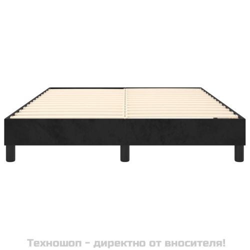 Рамка за легло с пружини, черна, 140x200 см кадифе