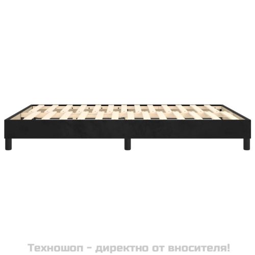 Рамка за легло с пружини, черна, 140x200 см кадифе
