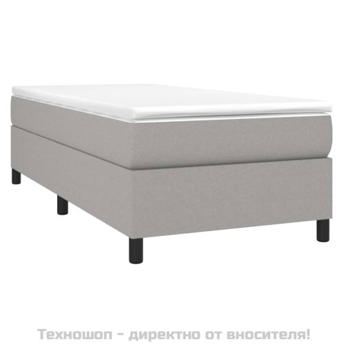 Рамка за легло с пружини, светлосива, 80x200 см, плат