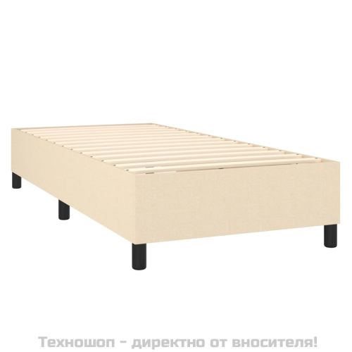 Рамка за легло с пружини, кремави, 90x200 см, плат