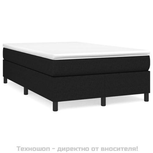 Рамка за легло с пружини, черна, 120x200 см, плат