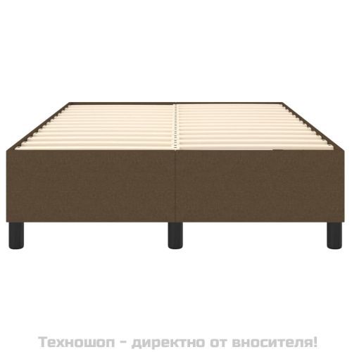 Рамка за легло с пружини, тъмнокафява, 120x200 см, плат