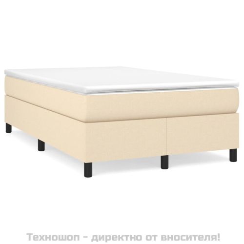 Рамка за легло с пружини, кремава, 120x200 см, плат
