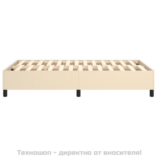 Рамка за легло с пружини, кремава, 120x200 см, плат