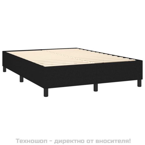 Рамка за легло с пружини, черна, 140x190 см плат