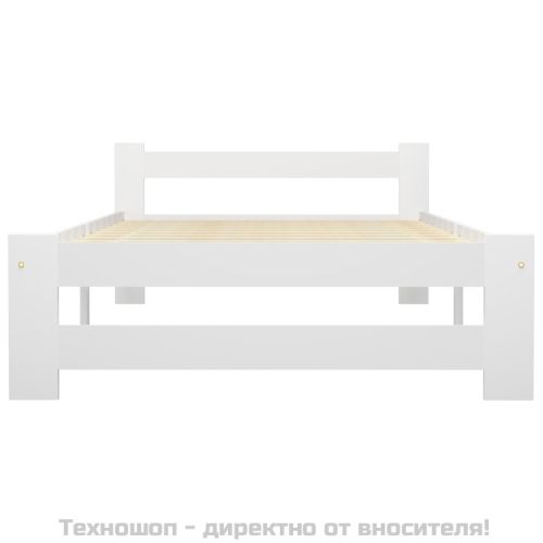 Рамка за легло, бяла, бор масив, 100х200 см