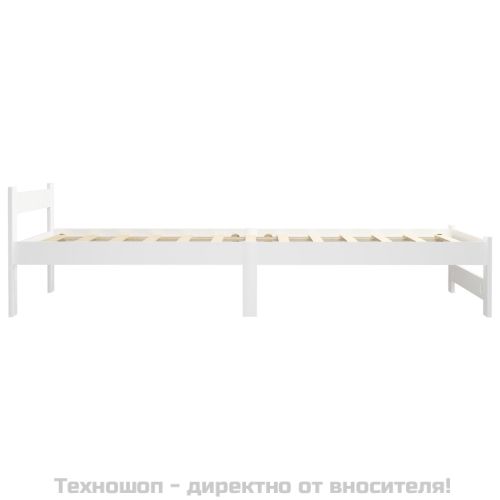 Рамка за легло, бяла, бор масив, 100х200 см