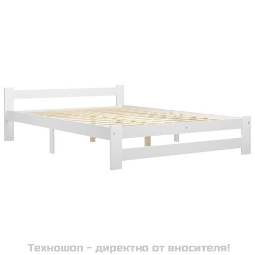 Рамка за легло, бяла, бор масив, 120х200 см