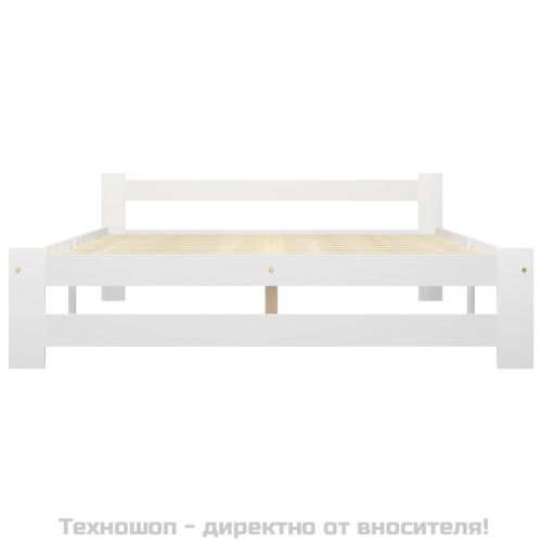 Рамка за легло, бяла, бор масив, 140х200 см