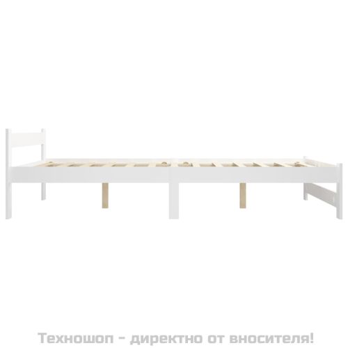 Рамка за легло, бяла, бор масив, 140х200 см