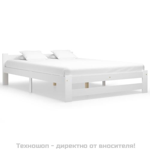 Рамка за легло, бяла, бор масив, 160х200 см