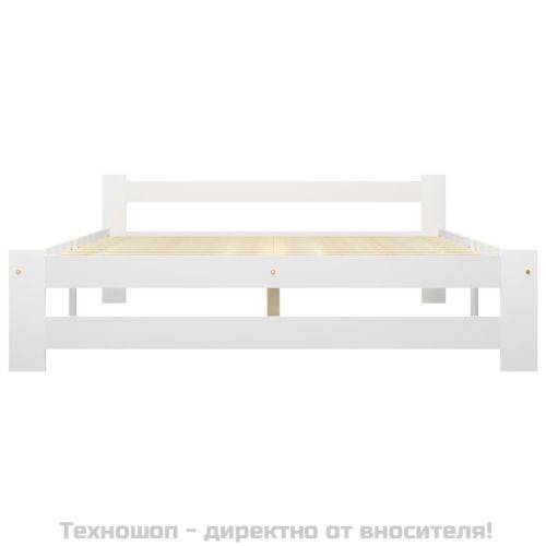 Рамка за легло, бяла, бор масив, 160х200 см
