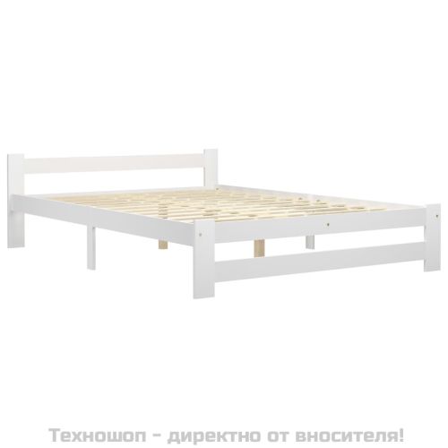 Рамка за легло, бяла, бор масив, 180х200 см