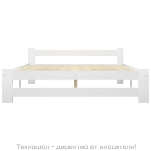 Рамка за легло, бяла, бор масив, 180х200 см