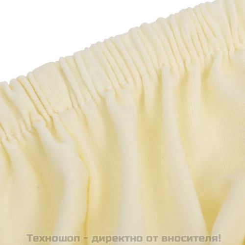 Разтеглив калъф за 2-местен диван, кремав, полиестерно жарсе