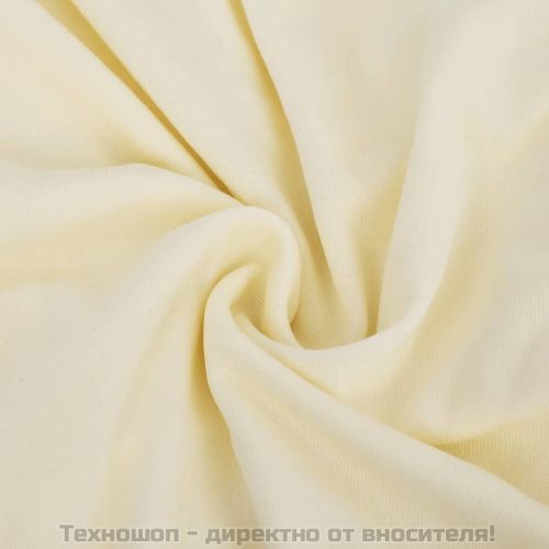 Разтеглив калъф за 4-местен диван, кремав, полиестерно жарсе