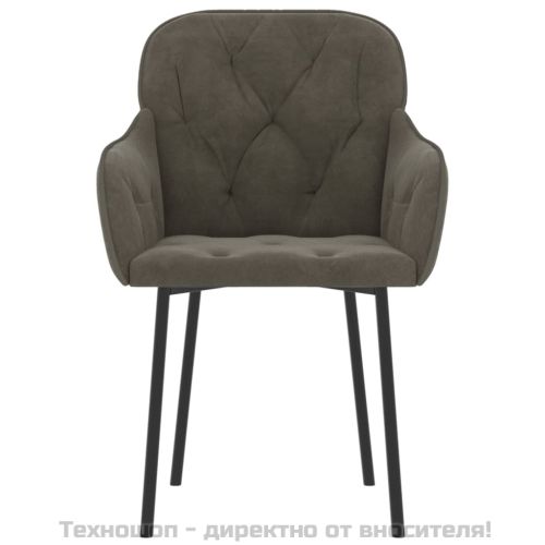 Трапезни столове, 2 бр, тъмносиви, кадифе