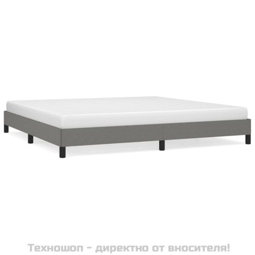 Рамка за легло без матрак, тъмносива, 200x200 см, плат