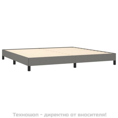Рамка за легло без матрак, тъмносива, 200x200 см, плат