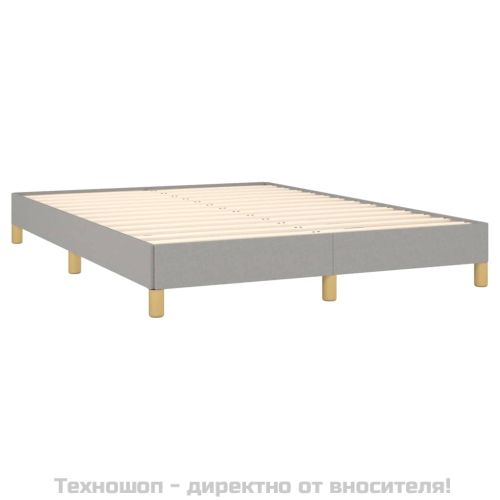 Рамка за легло без матрак, светлосива, 140x200 см, плат