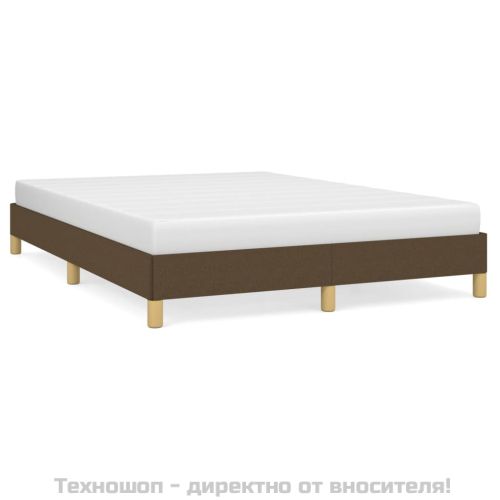 Рамка за легло без матрак, тъмнокафява, 140x200 см, плат