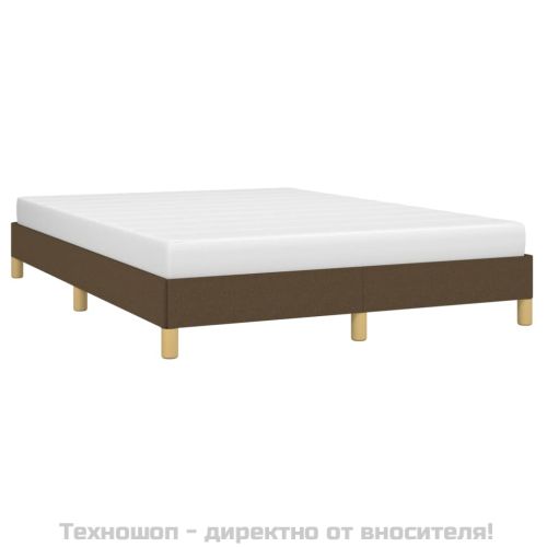 Рамка за легло без матрак, тъмнокафява, 140x200 см, плат