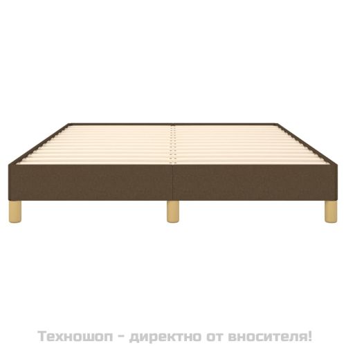 Рамка за легло без матрак, тъмнокафява, 140x200 см, плат