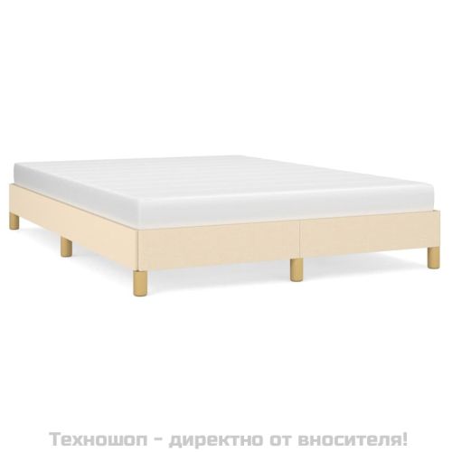 Рамка за легло без матрак, кремава, 140x200 см, плат