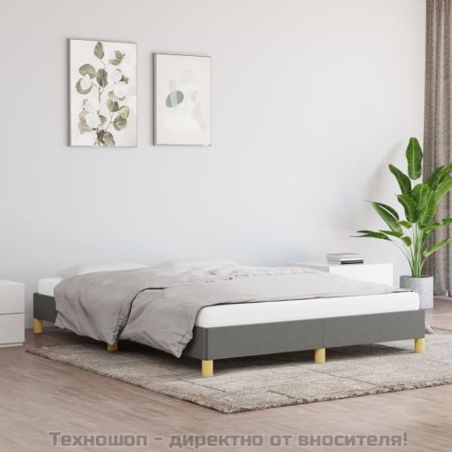 Рамка за легло без матрак, тъмносива, 160x200 см, плат