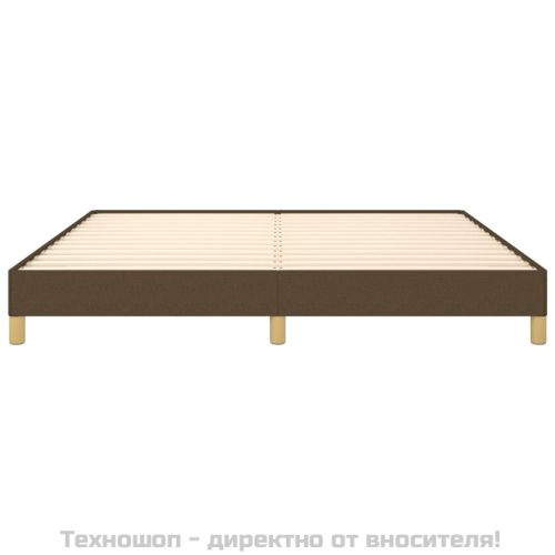 Рамка за легло без матрак, тъмнокафява, 180x200 см, плат