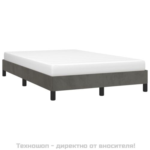 Рамка за легло без матрак, тъмносива, 120x200 см, кадифе