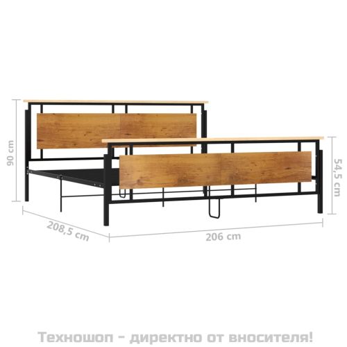 Рамка за легло, метал, 200x200 cм