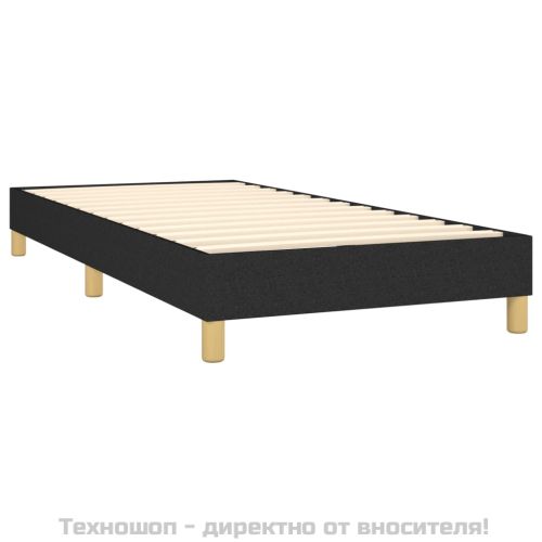 Рамка за легло с пружини, Черно, 90x190 см, плат