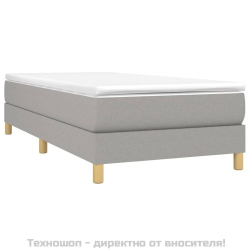 Рамка за легло с пружини, светлосива, 90x200 см, плат