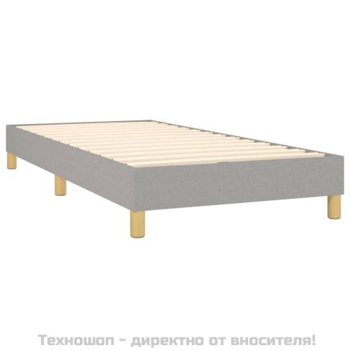 Рамка за легло с пружини, светлосива, 90x200 см, плат