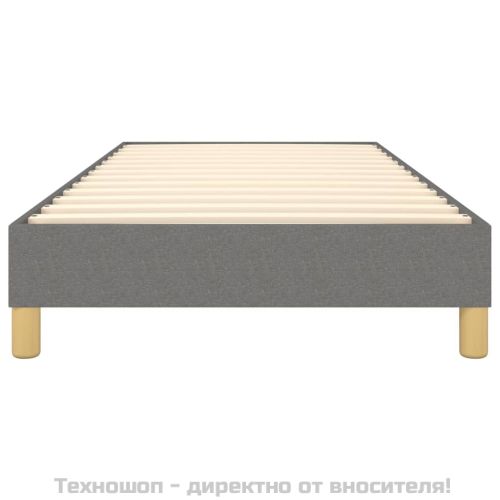 Рамка за легло с пружини, тъмносива, 90x200 см, плат