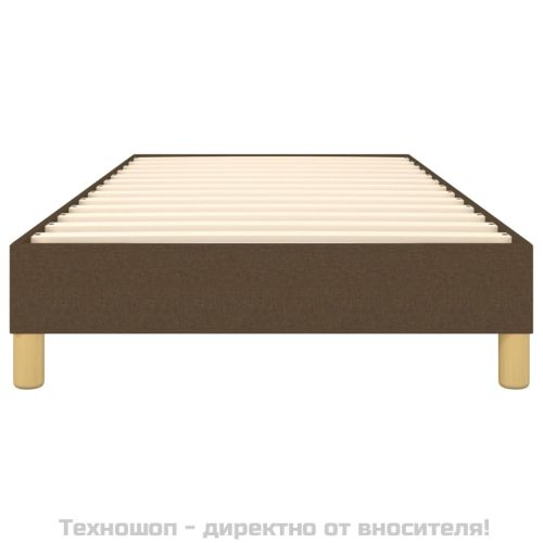 Рамка за легло с пружини, тъмнокафява, 90x200 см, плат