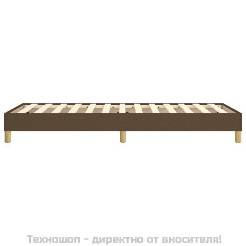 Рамка за легло с пружини, тъмнокафява, 90x200 см, плат