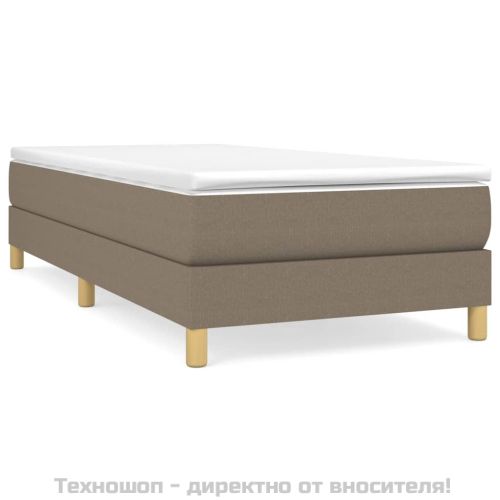 Рамка за легло с пружини, таупе, 90x200 см, плат