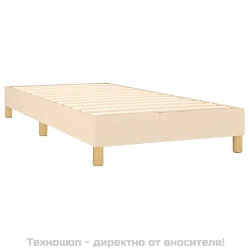 Рамка за легло с пружини, кремави, 90x200 см, плат