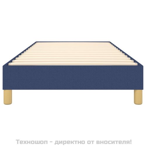 Рамка за легло с пружини, Синьо, 90x200 см, плат