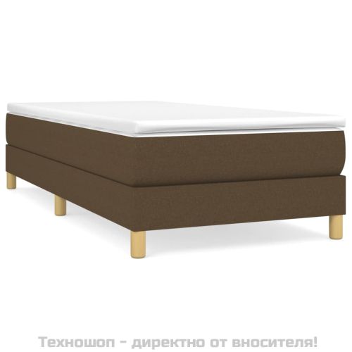 Рамка за легло с пружини, тъмнокафява, 100x200 см, плат