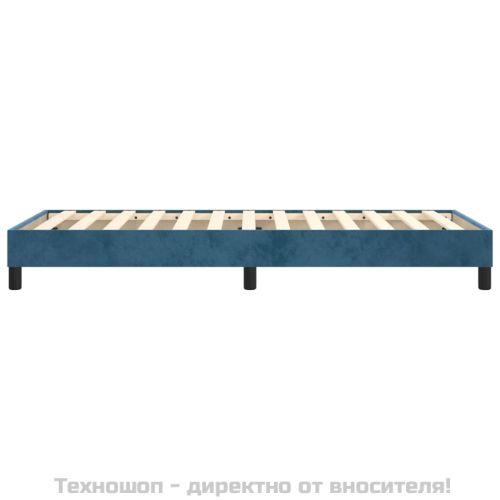 Рамка за легло с пружини, тъмносиня, 90x200 см, кадифе