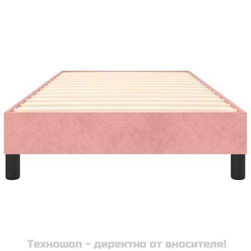 Рамка за легло с пружини, розова, 100x200 см, кадифе