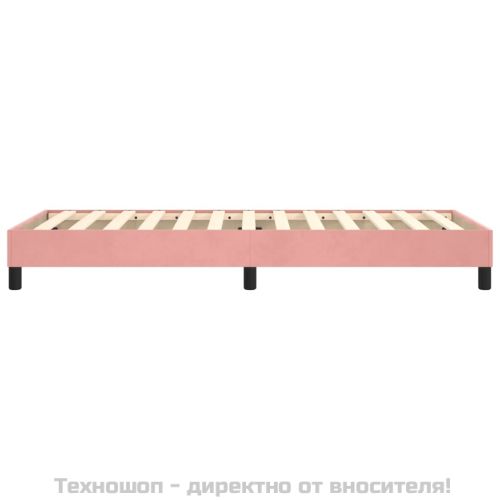 Рамка за легло с пружини, розова, 100x200 см, кадифе