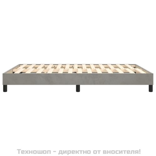 Рамка за легло с пружини, светлосив, 140x190 см, кадифе