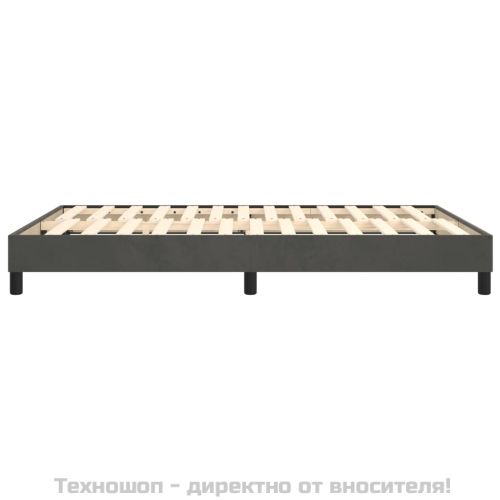 Рамка за легло с пружини, тъмносива, 140x200 см, кадифе