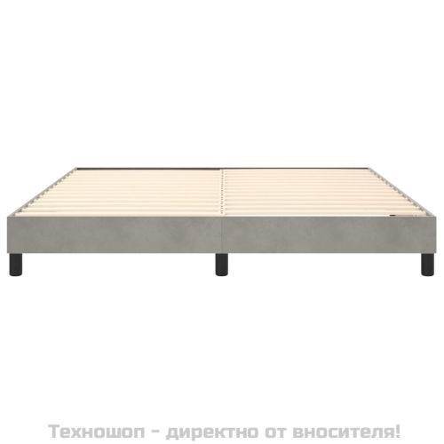 Рамка за легло с пружини, светлосива, 180x200 см, кадифе